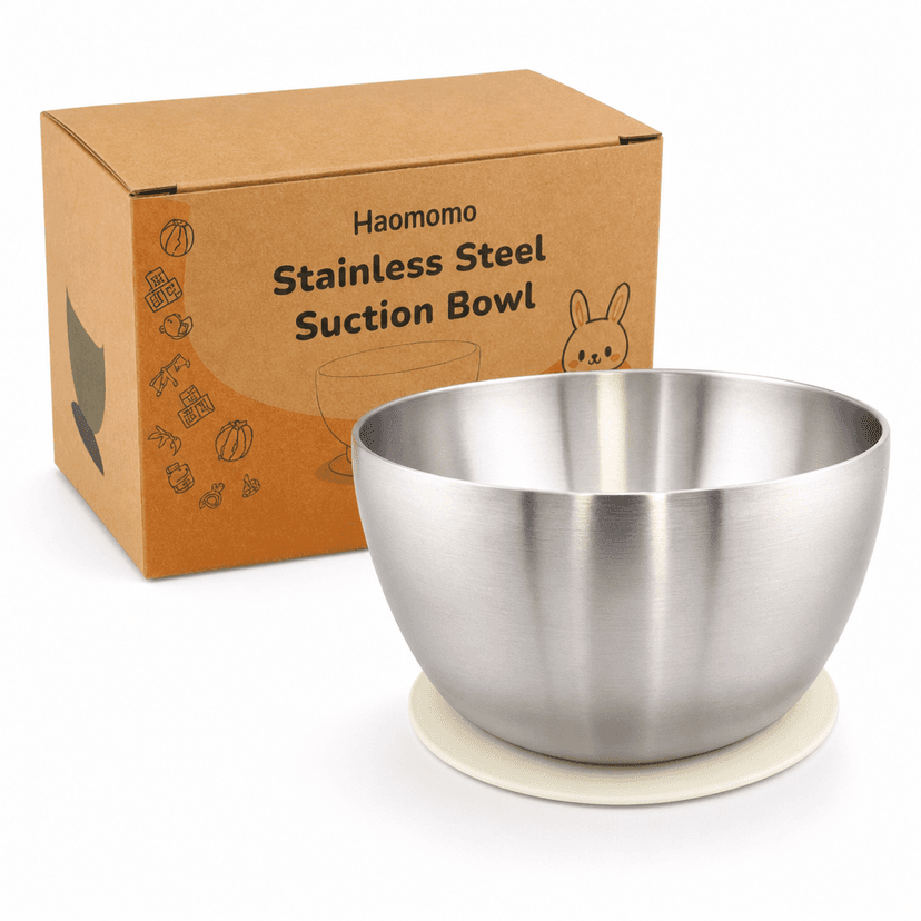 Haomomo Stainless Steel Suction Bowl with packaging